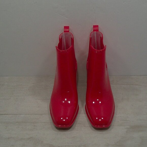 Sexy Jeffrey Campbell Hurricane Cherry Red Waterproof Rain Boots Size 9 - Picture 3 of 14